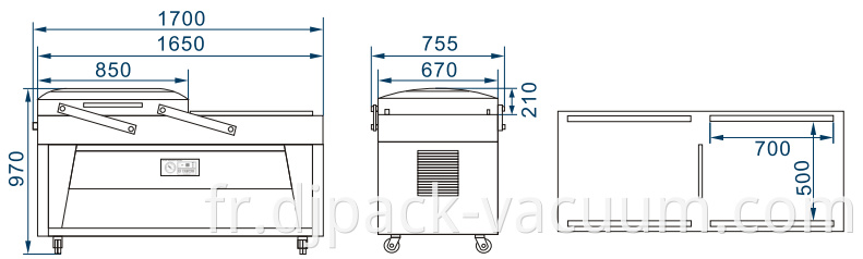 Emballage d'aspirateur à double chambre DZ-700-2SB